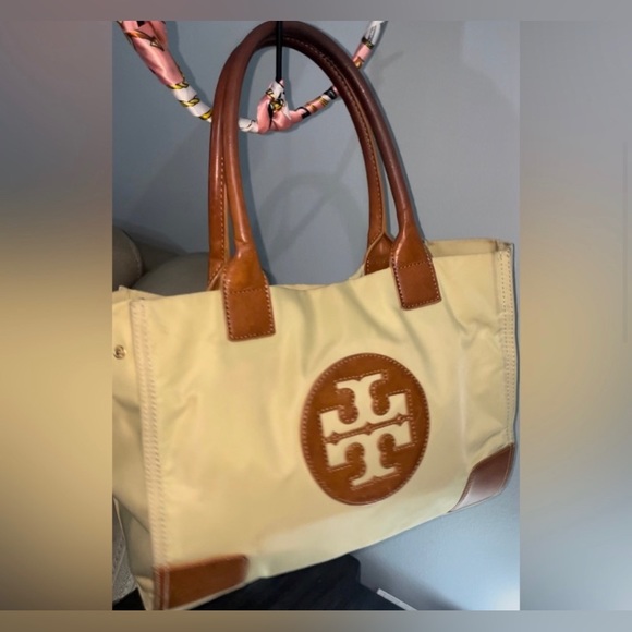 Tory Burch Tan And Leather Nylon and Leather Snap - Picture 3 of 6